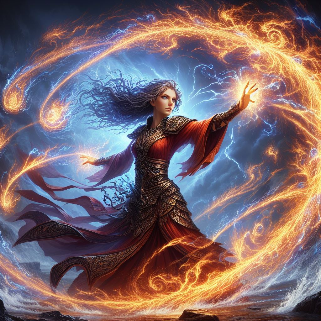 Elementalist creates an expanding wave of energy that surges forward