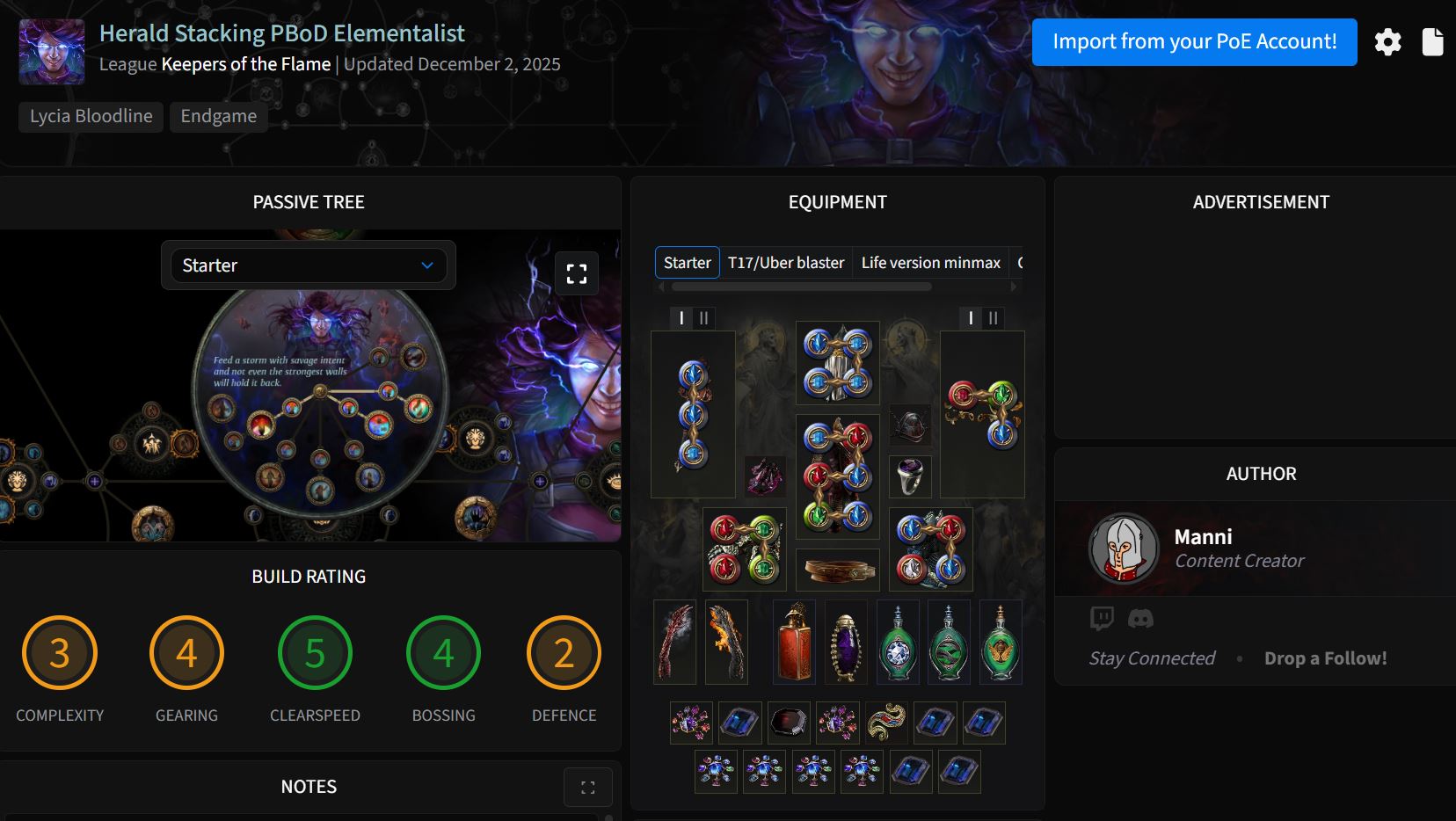 3.27 Heralds Stacking Penance Brand of Dissipation Elementalist - Manni Manni Herald Stacking PBoD Elementalist Maxroll Planner